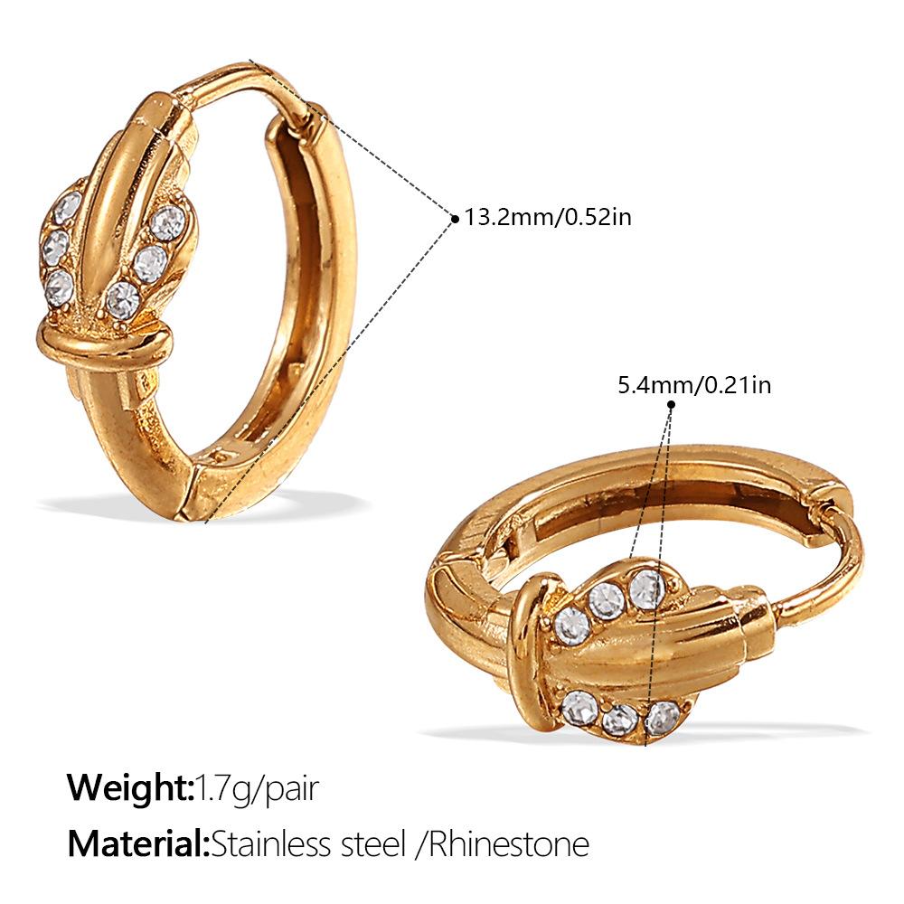 Gold-Plated Stainless Steel Crown Love Earrings Light Luxury High-End Temperament Earrings Earrings
