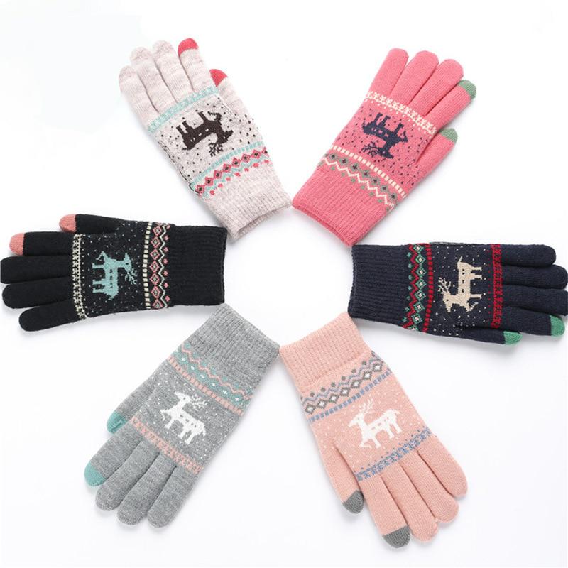 snow deer mittens