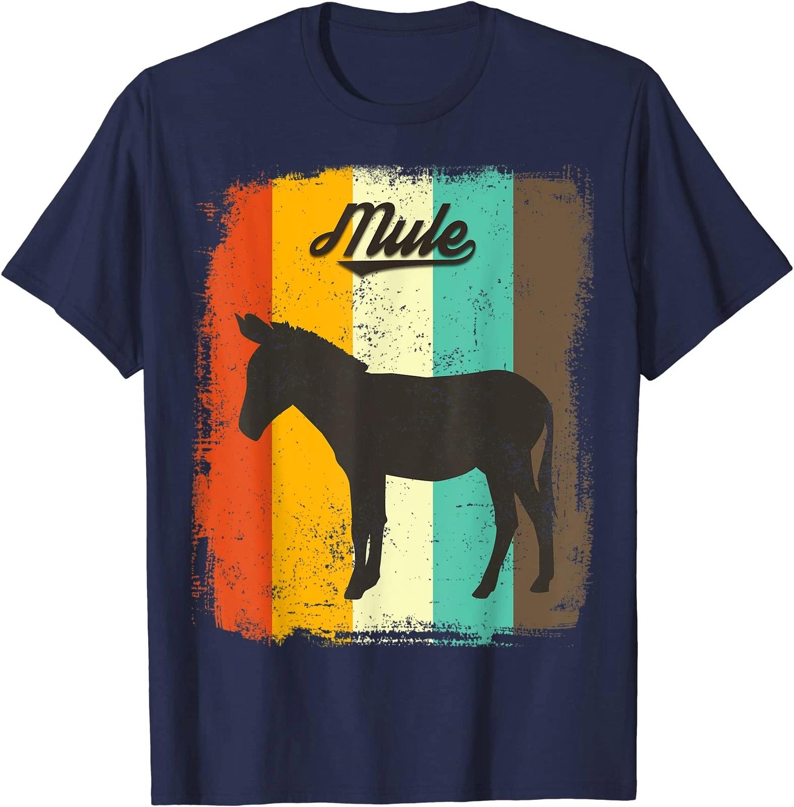 Mule Retro 70s Vintage Animal Lover Art Nature Unisex T-Shirt XXL