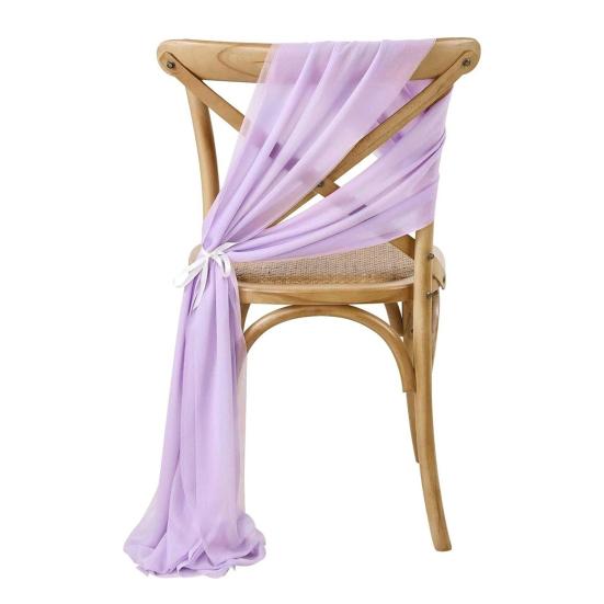 Chiffon Chair Sashes Wedding Aisle Decorations 9Ft Wrinkle-Free Draping Fabric for Ceremony Reception Party Banquet Decoration