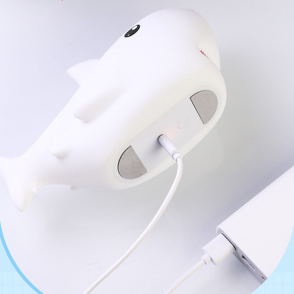 Home Decoration Silicone Shark LED Lamp Lovely Cartoon Night Light Creative Colorful Atmosphere Light