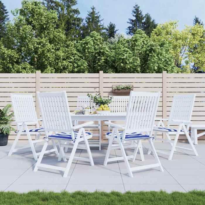 VidaXL Lot de 6 Coussins de Chaise de Jardin, Galettes de Siège Antidérapantes, Décoration Terrasse Patio Extérieur, 50x50x4 361079