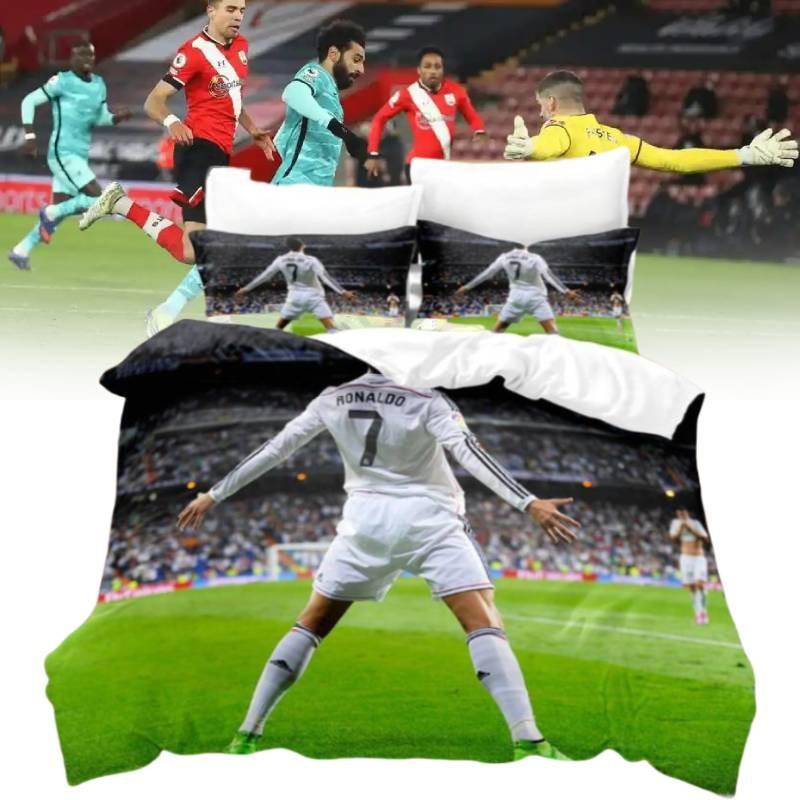 Printing Football Digital Bed Set Single Double King Duvet Pillowcase Cover