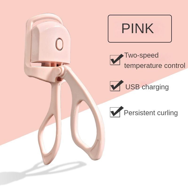 

Портативный электрический керлер для ресниц с двумя режимами нагрева, для долгой укладки, инструмент для завивки ресниц розовый