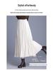 Elegant 2025 Autumn Women’s A-line Pleated Skirt with Elastic Waist – Korean Style