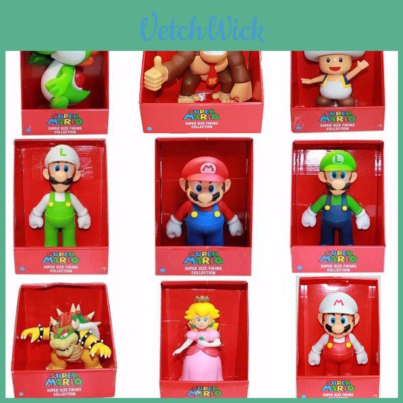 Wysokiej jakości figurki akcji Super Mario Bros 9-calowe z pudełkiem detalicznym