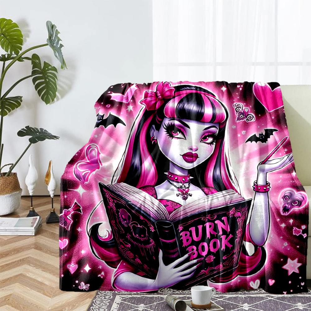 Monster High Theme Printed Blanket - Perfect for Couch, Bed, Travel & Outdoor Use | Machine Washable, Cozy & Durable.
