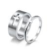 Stainless Steel Hollow Cross Ring for Men and Women Wedding Proposal Ring Couple Pairing Ring