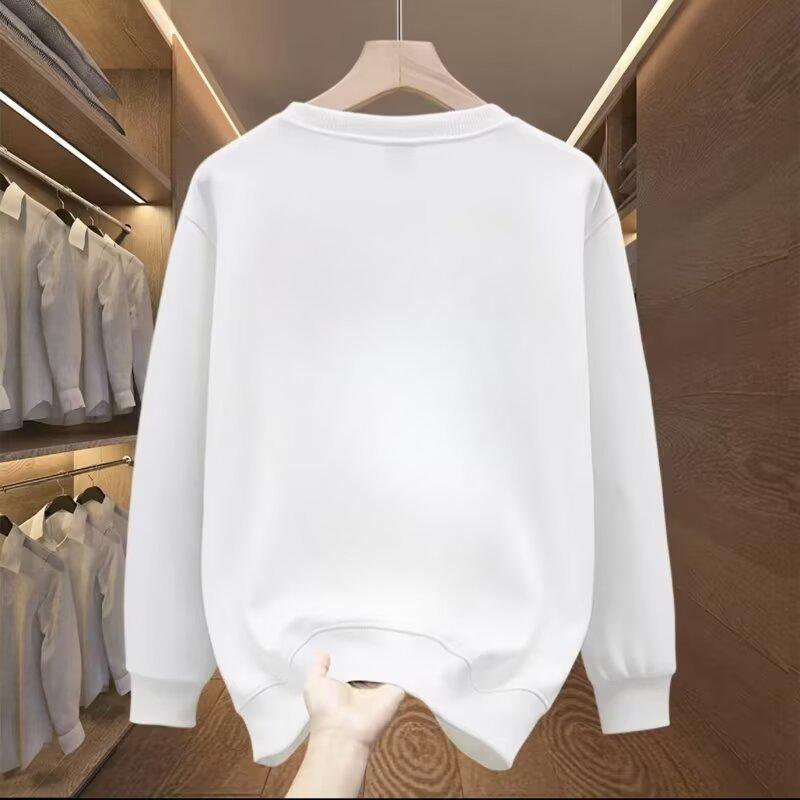 European Trendy Men's Printed Round Neck Hoodie - Slim-Fit Versatile Autumn/Winter Top