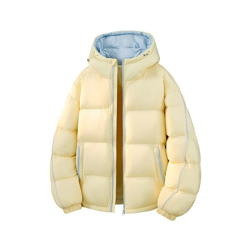 2026 Winter Thick Cotton Couple Puffer Coat Outdoor Color Block Hooded Warm Jacket Men Women