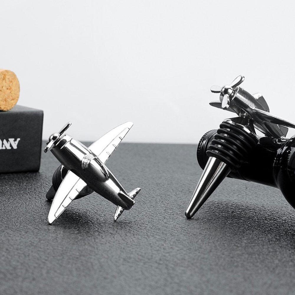 Airplane Shaped Beer Bottle Saver Metal Vacumm Sealer Creative Wine Corks  Bars