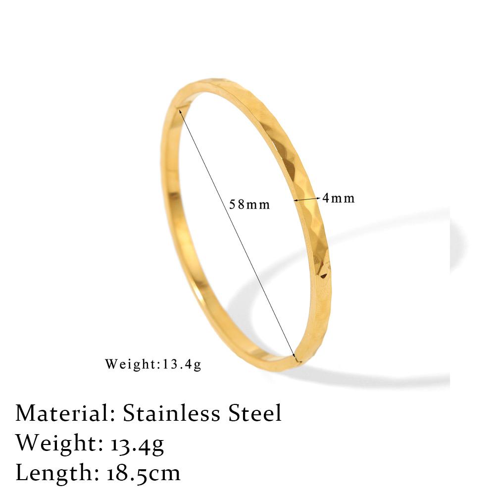 Stainless Steel Cut Bangle Openable Gold Sliver Color 4mm Angular Bracelets For Women Fashion Accessory