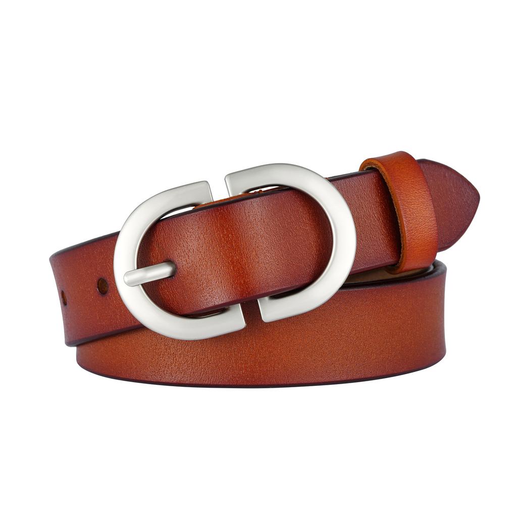 New Genuine Leather Cowhide Belt for Women, Casual and Versatile Pin Buckle Belt, Korean Style Ins Top Layer Jeans Belt for Women
