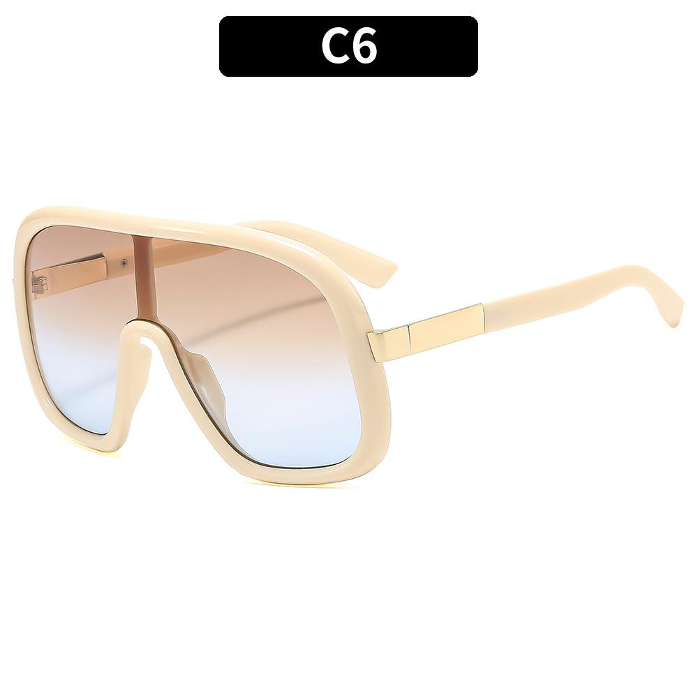 Fashion UV400 Sunglasses One-Piece Large Frame High-End Sun Protection for Women Trendy Personality