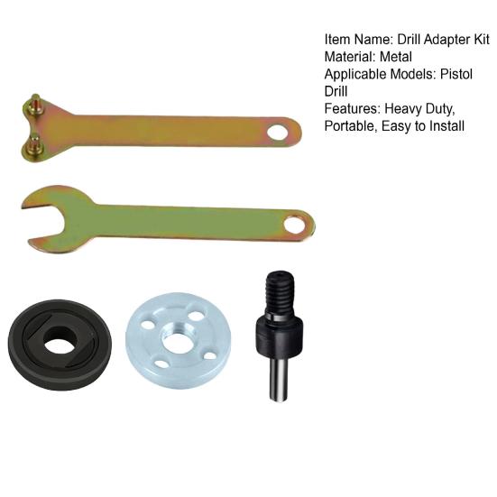 Electric Grinder Drill Adapter Kit Heavy Duty Standard Drill to Angle Grinder Conversion Connecting Rod Accessories Power Tool Adapter Kit