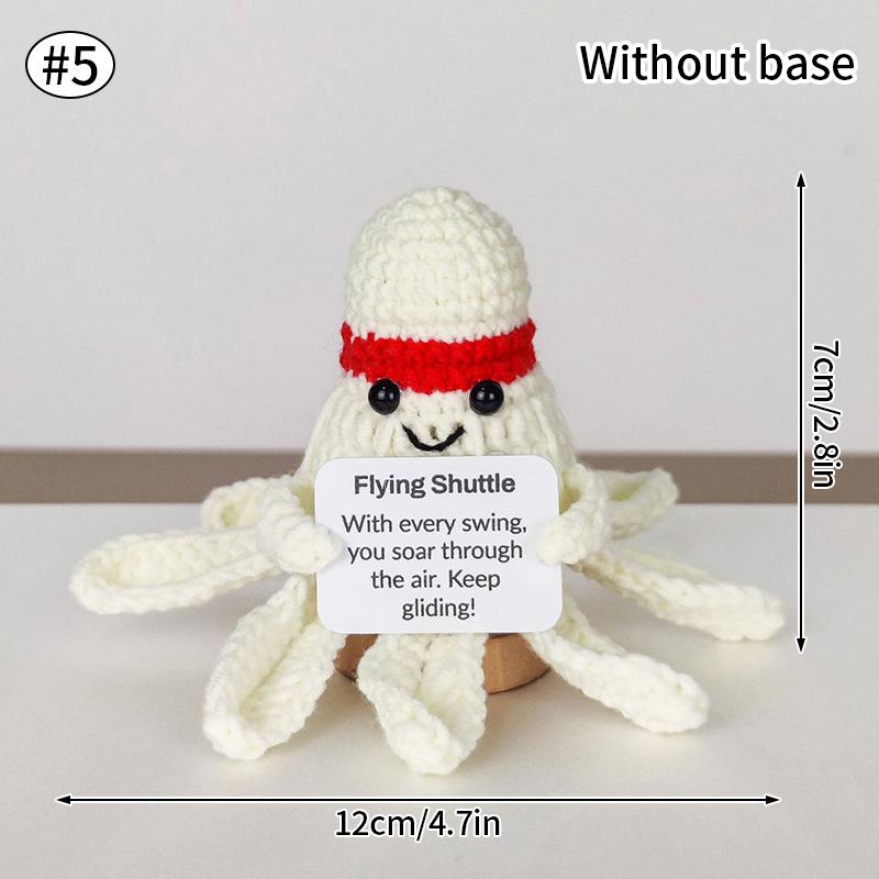Handmade Crochet Miniature Ball Game Positive Encourage Energy Card Emotional Ornament Car Decorations Wovening Finished Product