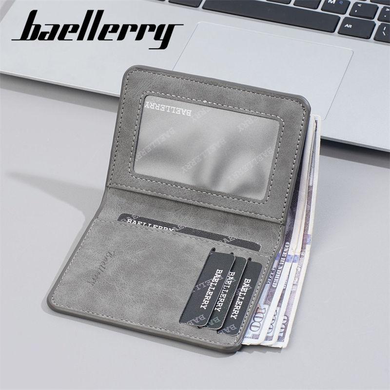 Baellerry Fashion Mini Wallets Men PU Leather Card Holder Vintage Design Thin Purse