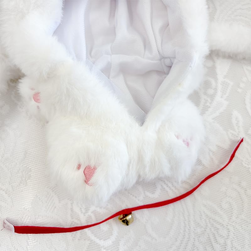 Fluffy stuffed animal costume with shoulder strap [for 15cm] White (Rabbit) Stuffed animal costume Stuffed animal g.triger Oshi Stuffed animal