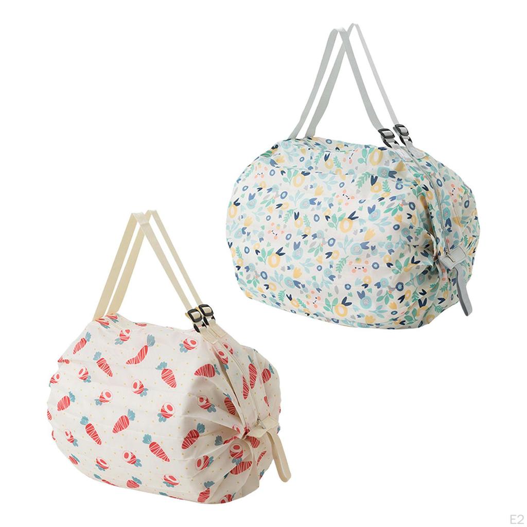 Reusable Shopping Bag Foldable Adjustable Shoulder Strap Washable Organizer Groceries Pouch Portable