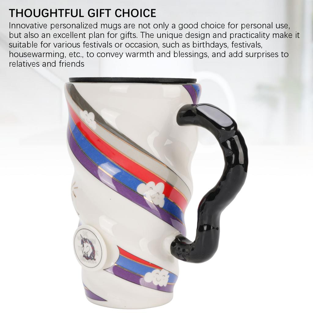 Ceramic Coffee Mug Big 520ml Capacity with Lid Innovative Unique for Home Travel