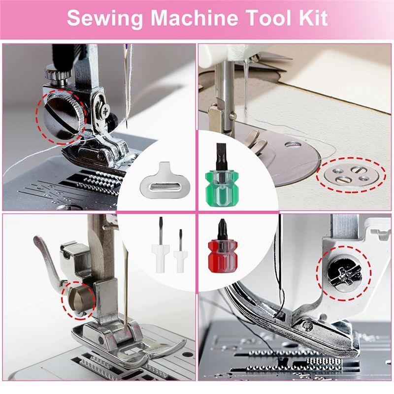 AEE4-16Pcs Sewing Machine Cleaning Kit, Sewing Machine Crevice Cleaning Tools Including Dual-Head Brush Screwdriver
