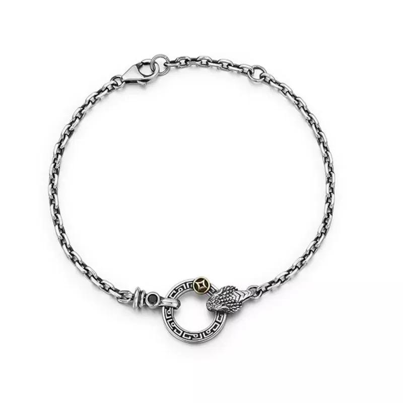 Dreidimensionaler Schlangenring Armband für Männer, Retro Alt, Hochwertiges Glücksschlangenarmband, Neuer Stil