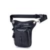 Men Vintage Crocodile Grain Top Grain Genuine Leather Motorcycle Thigh Leg Bag Multifunctional Waist Hip Fanny Pack For Riding