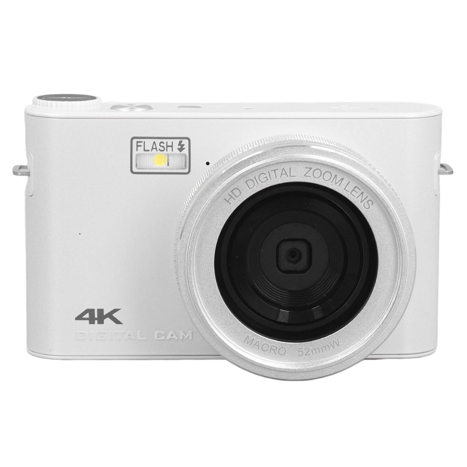 

64-мегапіксельна цифрова камера, 3,0-дюймовий TFT LCD, сенсорний екран, автофокус, 18-кратне цифрове збільшення, 4K-камера для ведення відеоблогів для білий