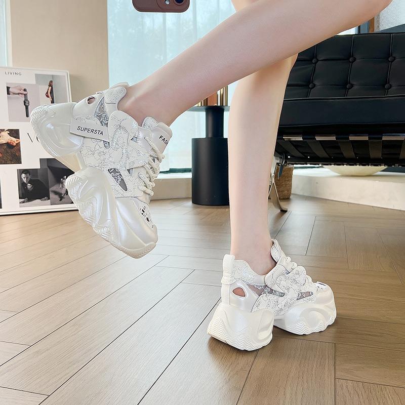 66166 Mesh Inner Height Increase Dad Shoes for Women's Spring and Summer New Versatile Thick-soled Dad Shoes for Students