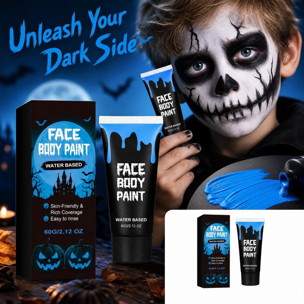 Face and Body Paint Set - Colors, Non-Sticky, Smooth for Halloween and Party Decor