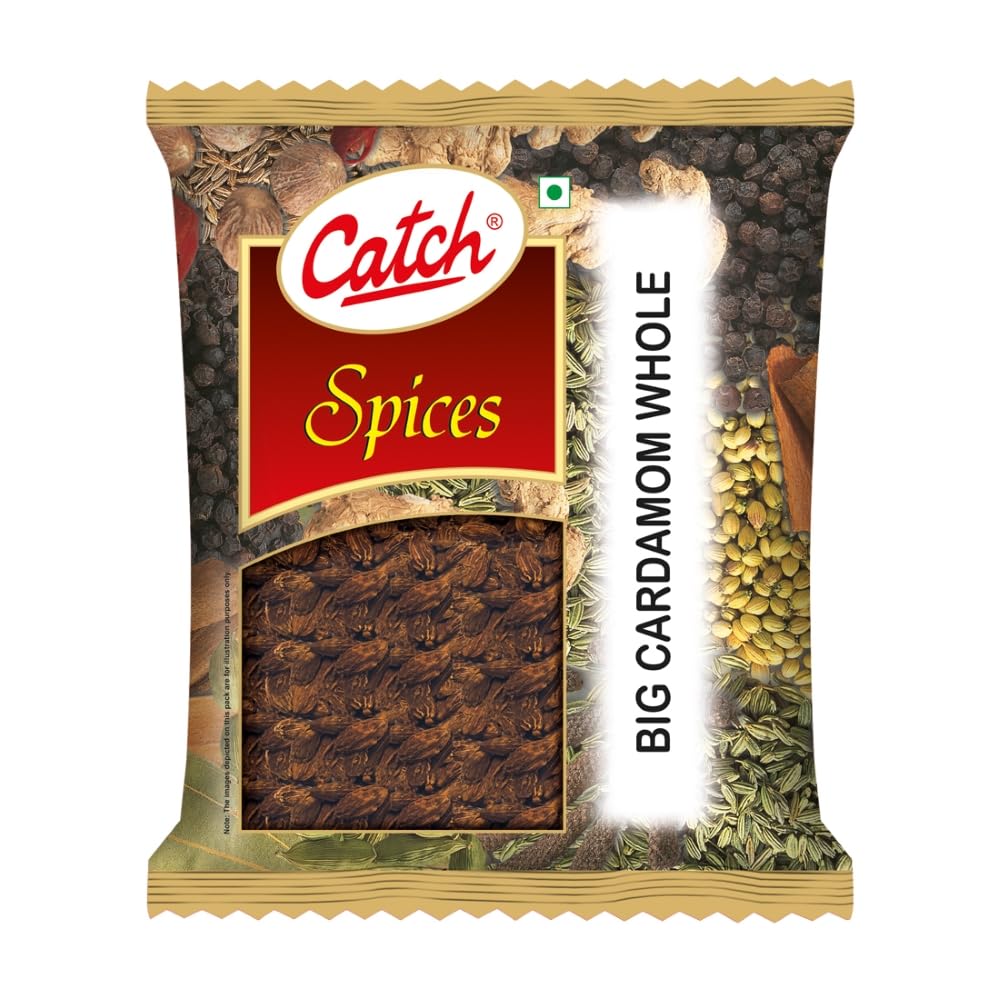 

Catch Big Cardamom Whole 50 g Premium Badi Elaichi Spice for Cooking Aromatic Dishes and Flavorful Cuisine