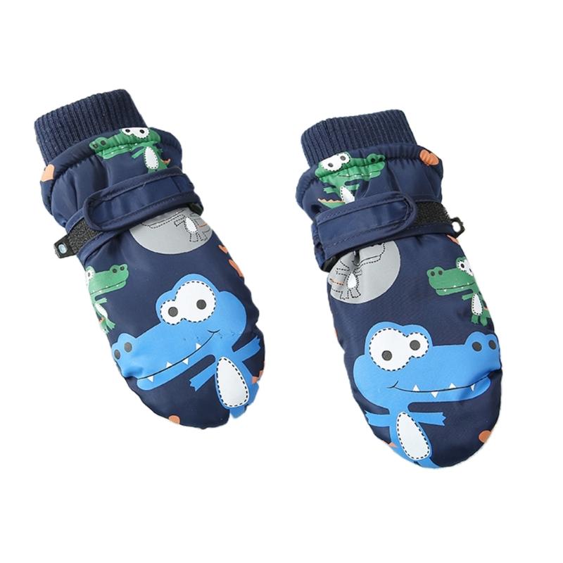 

Stylish Warm Gloves Thickened & Insulated Cartoon Ski Gloves for Kids Stay Warms & Protected in the Cold Weather Gift M 5 to 10 years old темно-синього кольору