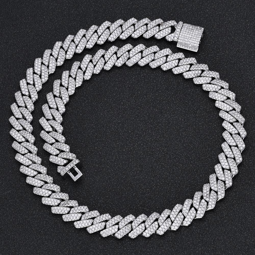 NUOYA Trendy Rapper Jewelry 18K Gold Plated Double Row Diamond Cut Cuban Link Chain Necklace Gift for Men