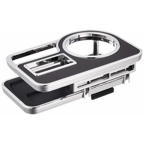 CARMATE Car Drink Holder Table Type Leather Look/Chrome FC141