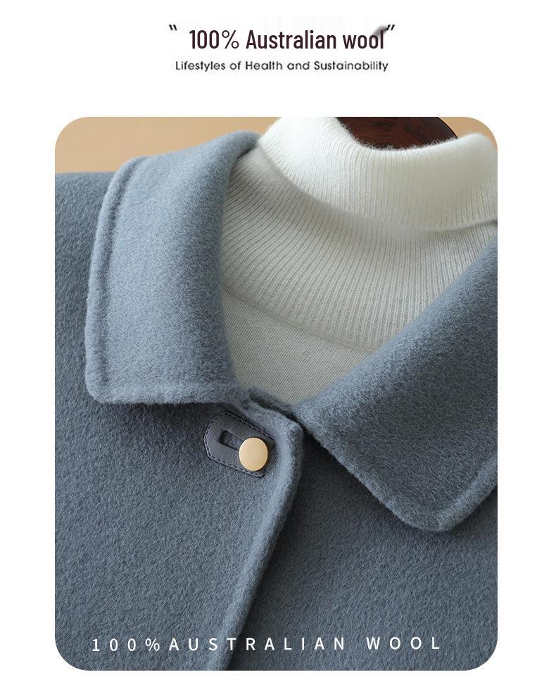 2024 Autumn/Winter Women's Elegant Petite Handmade Double-Faced Wool Short Coat
