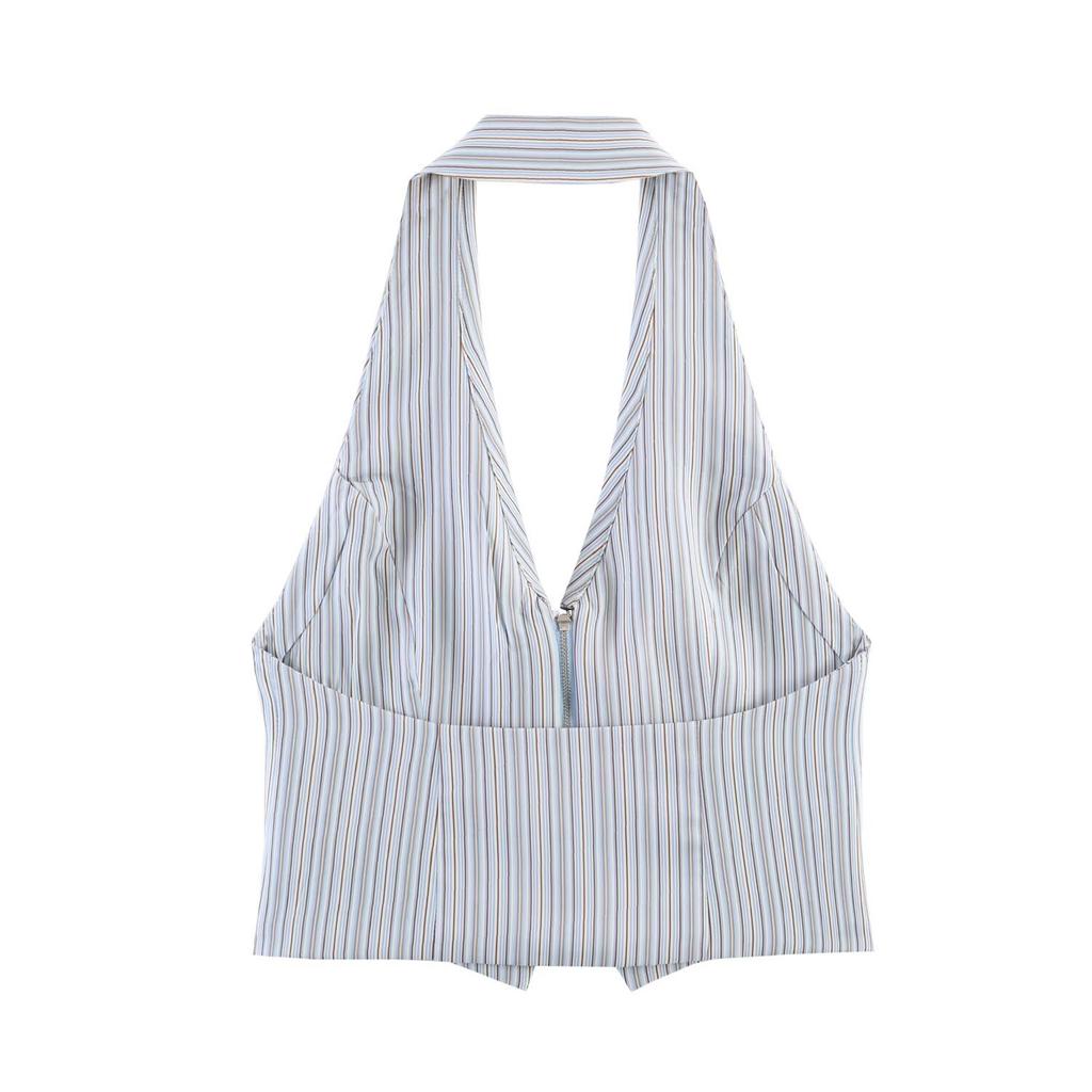 European and American women's clothing popular striped vest top + shorts set
