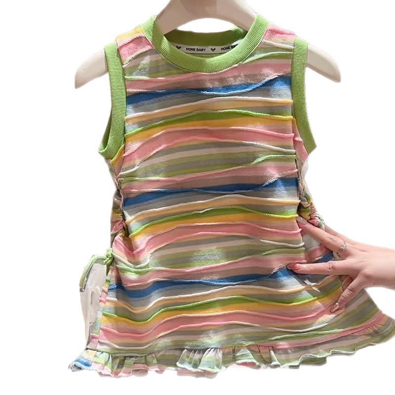Colorful Striped Tank Dress for Toddlers and Girls - Summer H-Line Style