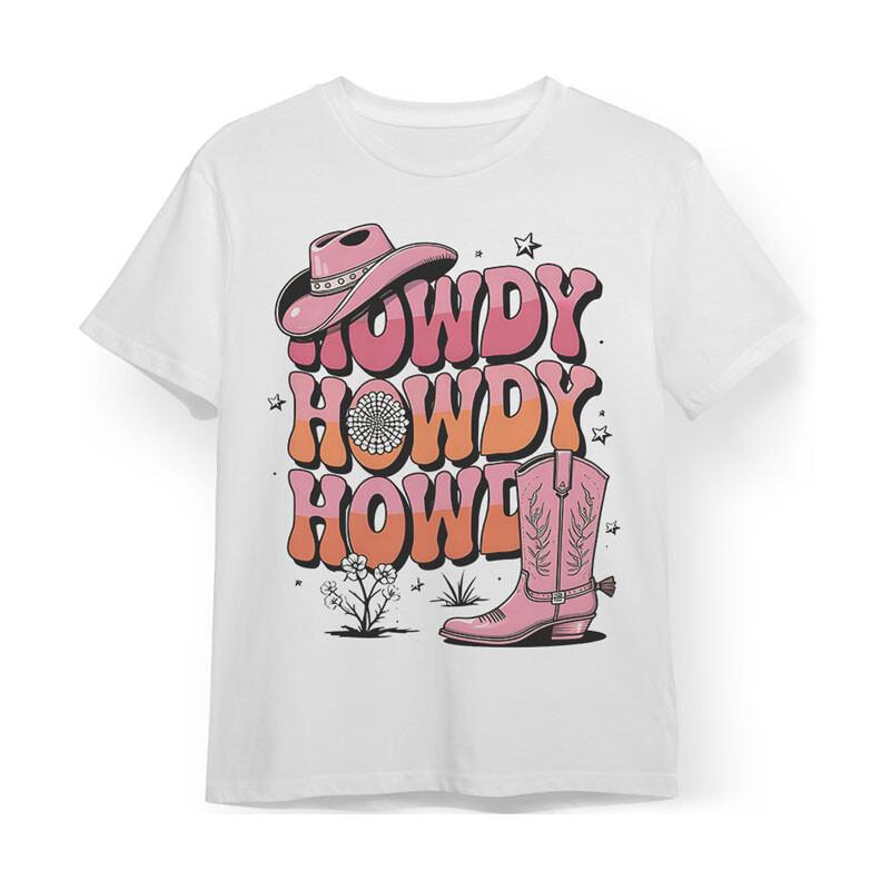 

Men s T-shirt With Howdy Howdy Western Unisex White Cotton Plus Size Tee Summer XL