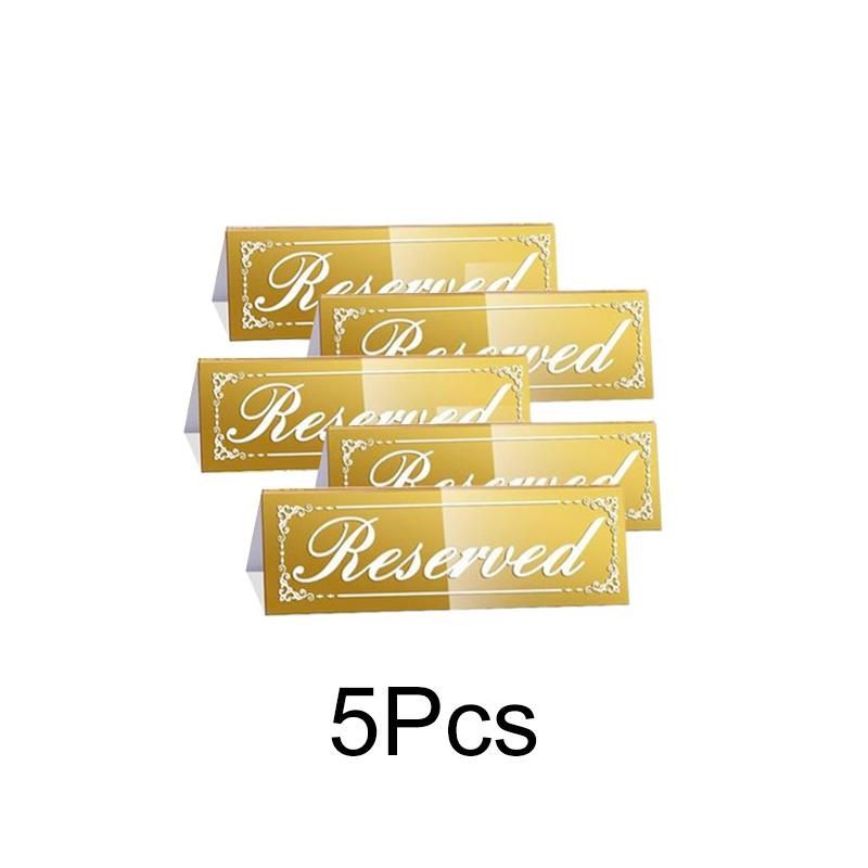 1/5/12Pcs/Pack Reserved Table Signs Wear-resistant Wedding Waterproof Acrylic Guest Reservation Gold Reserved Signs