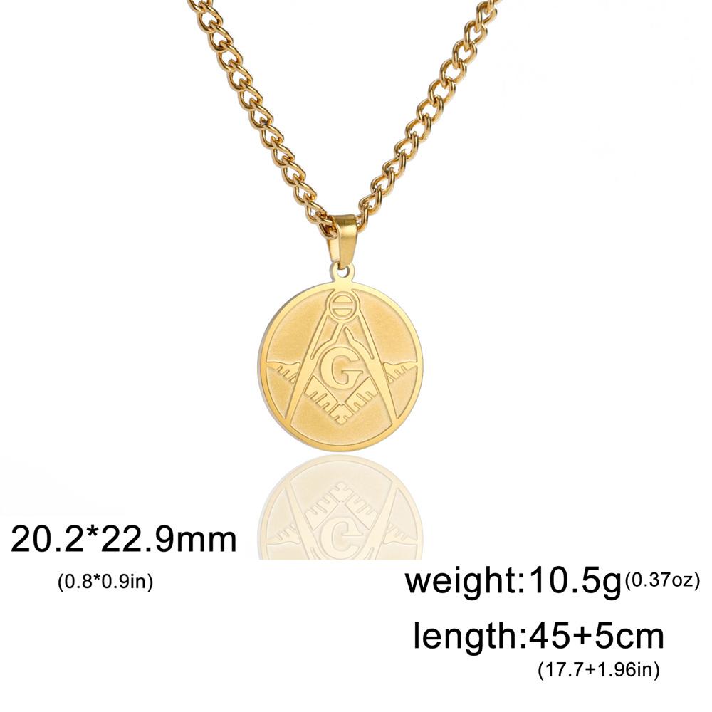 Vintage Freimaurer Anhänger Halskette für Männer Edelstahl Freimaurer Energie Halsketten Gotisches Religiöses Amulett Schmuck Geschenk