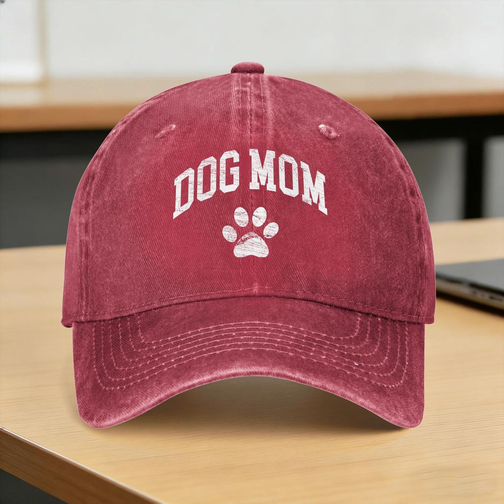 Dog Mom Funny Dog Paw Casual Baseball Cap Hiking Fishing Trucker Hat Spring Breathable Unisex Women Streetwear Snapback Cap