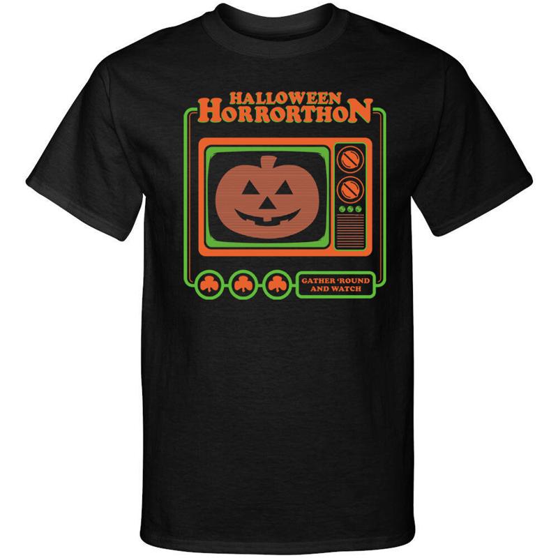 

Halloween HorrorThon Horror Thon Commercial Parody Style Graphic Tee Shirt S разноцветный