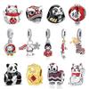 925 Silver Berlocker Pärlor Original Japansk Docka LyckoKatt Berlock Passar Armband Armringar DIY Smycken För Kvinnor
