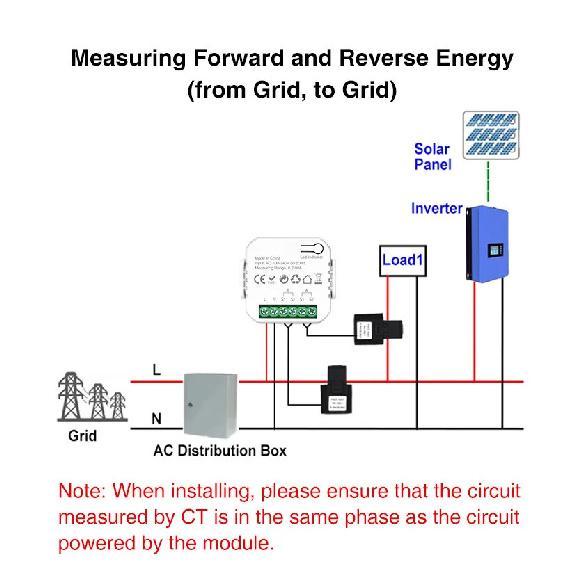 Smart New WiFi Energy Clamp Bidirectional Meter with Buzzer Alarm for Threshold App Monitor Export Import Power AC110V/240V