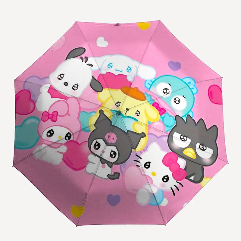 1pc Hello Kitty & Friends Automatic Opening/Closing Umbrella with Foldable Design, 8-Bone Iron Frame, Outdoor, Perfect Gift for Fans, Travelers, Every