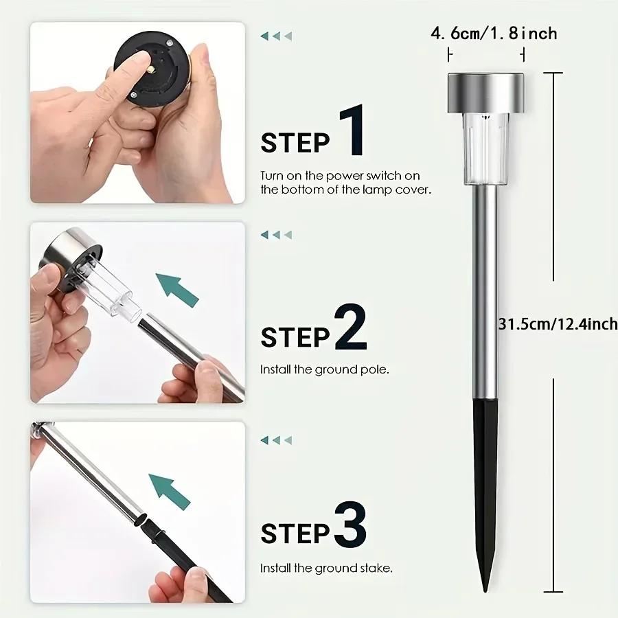 10 Pack Solar Outdoor Lights Solar Garden Light LED Landscape Lighting Waterproof Pathway Lights Decor Walkway Lawn Patio Yard