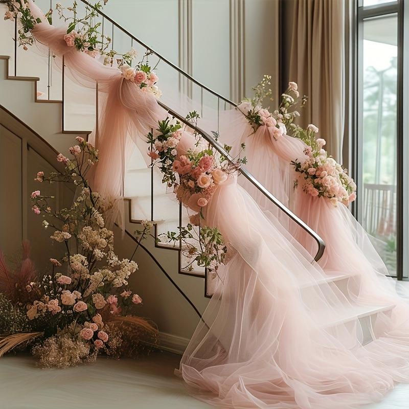 Tulle background Curtain, Organza Tulle Fabric Used for Wedding Party Decoration, Baby Birthday Diy Hand-made Fabric.