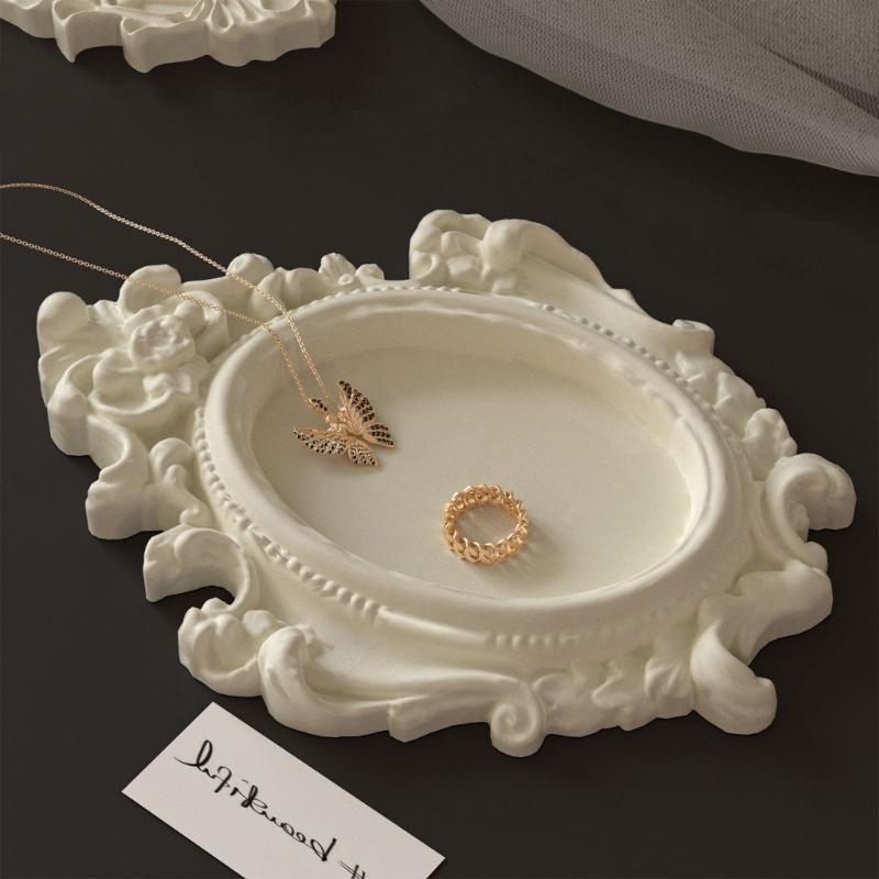 Silicone Crafting Mold With Detailed Renaissances Floral Pattern For Creating Decorative Tray Multipurpose Organizers
