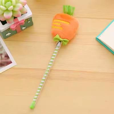 1pcs Creative Cute Fruit Hairball Gel Pen Large-capacity Student Classroom Record Pen Multi-functional Office Signature Pen