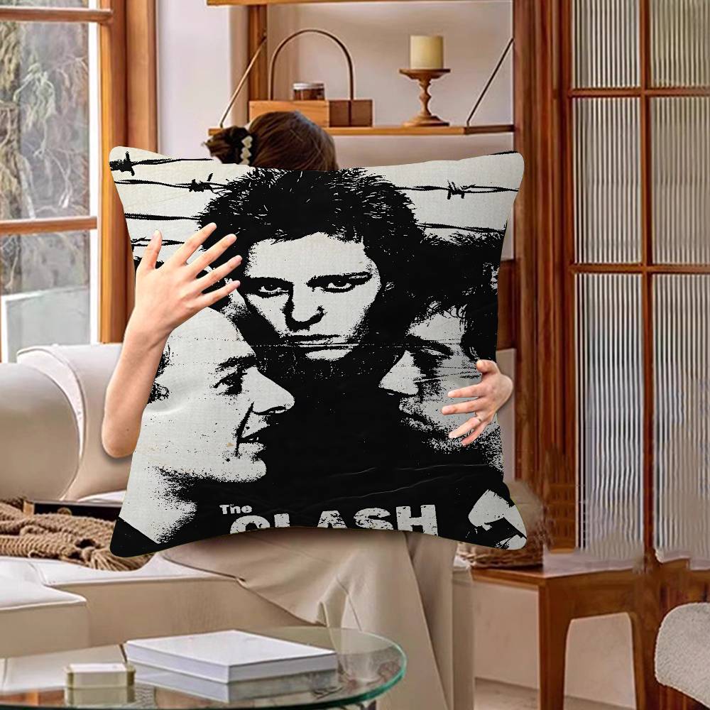 Clash The Band Whitepaper Pillow Cover Sofa Cushion Cover Home Room Decoration Children Gift